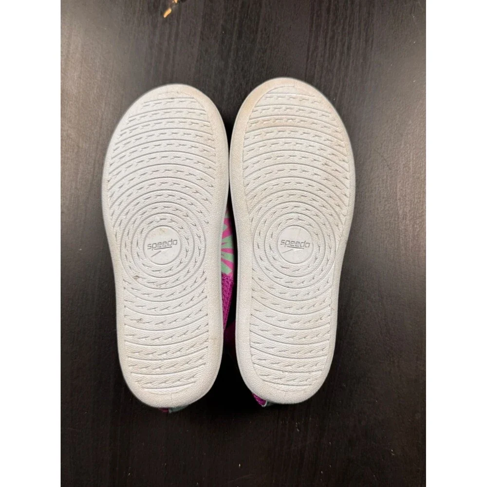Speedo Kids Girls Water Shoes Pink Green Tropical Slip On Beach Pool Size 9/0